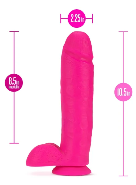 Neo - 10 Inch Dual Density Dildo - Neon Pink