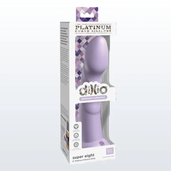 Dillio Platinum Super Eight Silicone 8" Suction Cup Dildo - Lavender