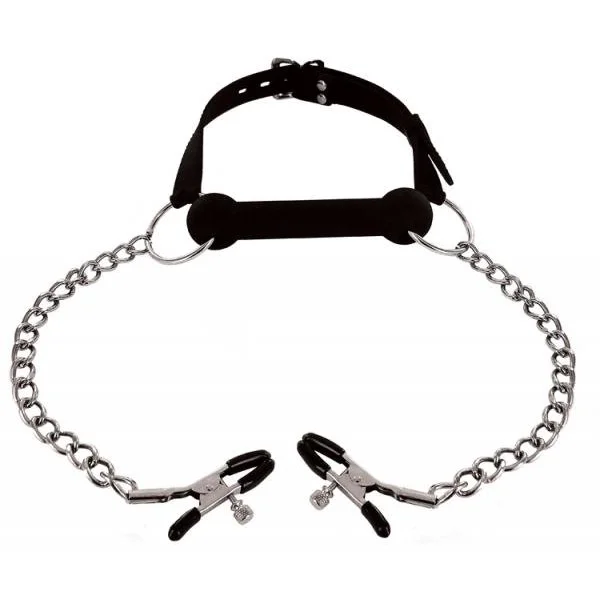 Equine Silicone Bit Gag With Nipple Clamps
