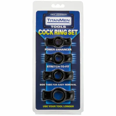 Titanmen Tools Cock Ring Set Black