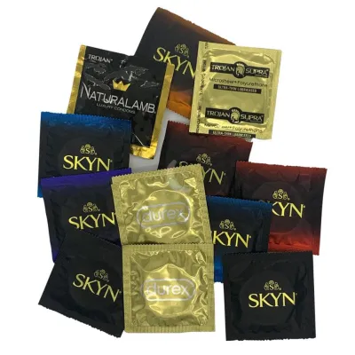 Non Latex Condom Sampler Kit 12 Pack Assorted Condoms
