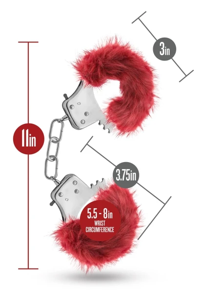 Temptasia - Plush Fur Cuffs - Burgundy