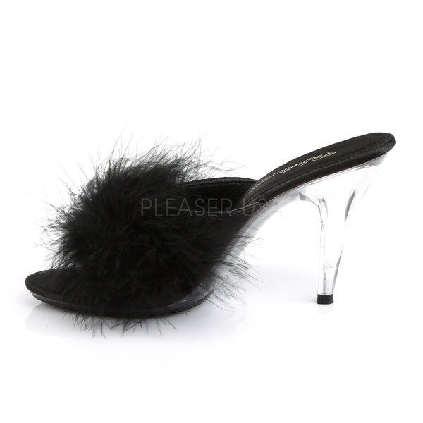 CARESS-401F - 4" Heel Fur Sandal