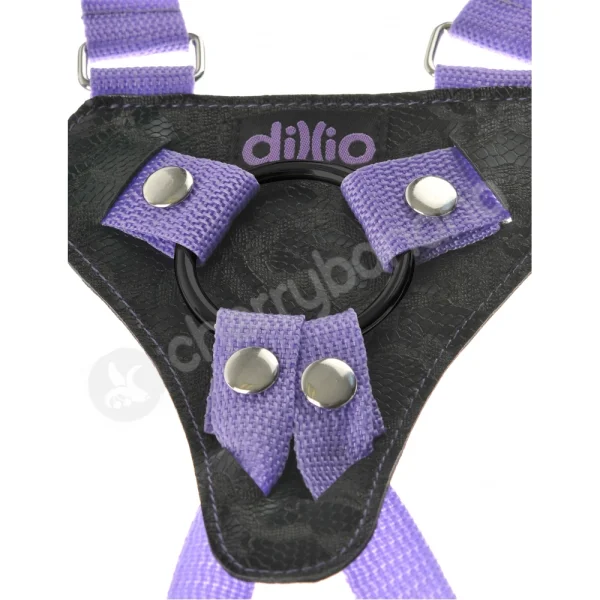 Dillio 7'' Purple Strap-on Suspender Harness Set