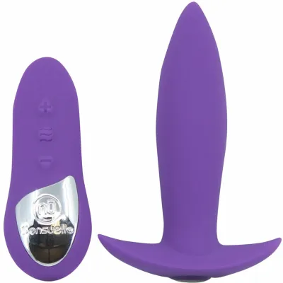 Remote Control 15 Function Vibrating Mini Plug Silicone Anal Plug By Nu Sensuelle Purple