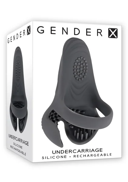 Gender X Undercarriage Rechargeable Silicone Waterproof Vibrating Cock Ring - Gray