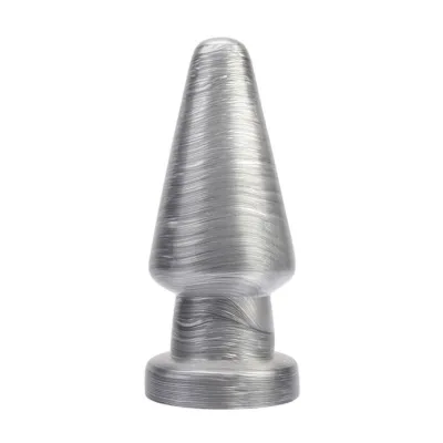 Silver Ripple Butt Plug