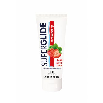 HOT Superglide edible lubricant waterbased strawberry 75 ml New Sex Lube