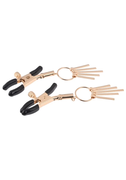 Sex & Mischief Verge Nipple Clamps By Sportsheets - Gold & Black