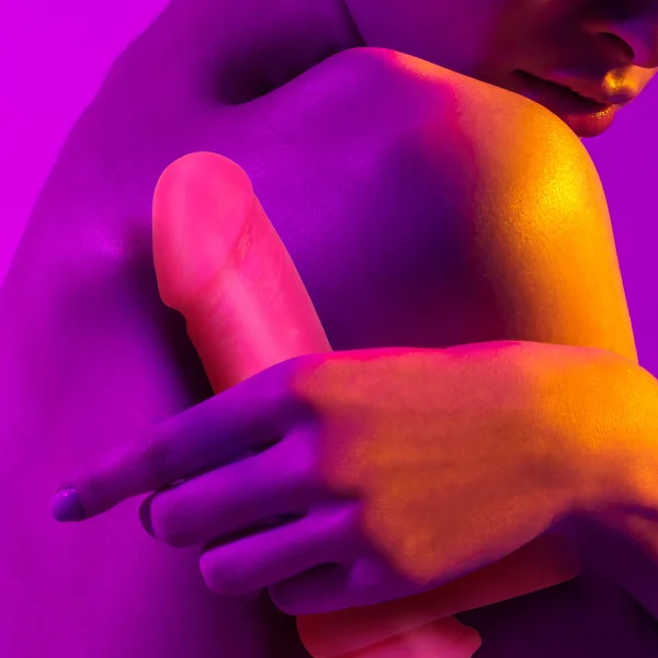 Neo Elite - 8-inch Silicone Dual-density Cock With Balls - Neon Pink