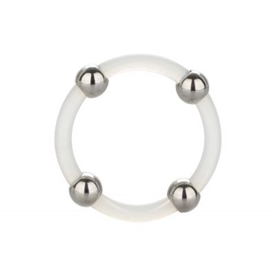 Steel Beaded Silicone Ring Large