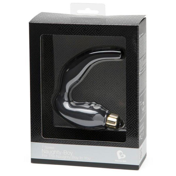 Rocks Off Naughty Boy Vibrating Black Prostate Massager & Perineum Stimulator