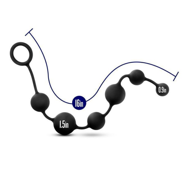 The Serpent 6 Anal Silicone Beads Black