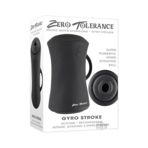 : Zero Tolerance Gyro Stroke Rechargeable Gyrating Silicone Stroker Black
