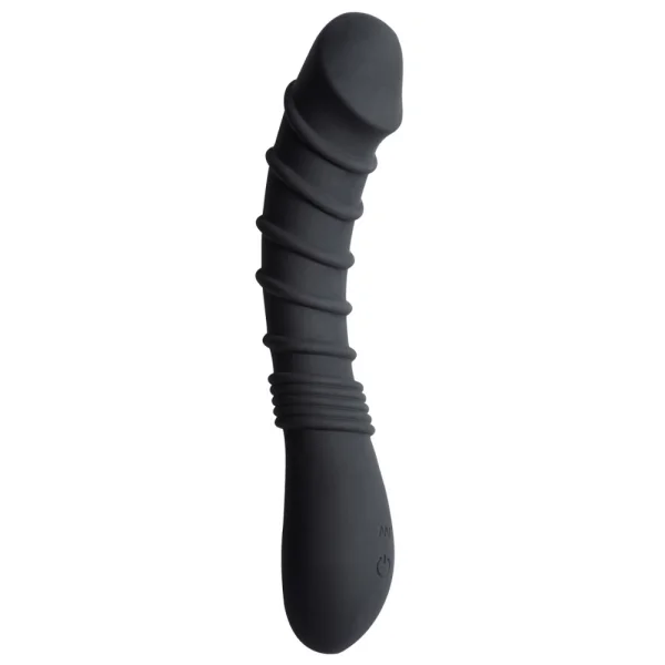 Luxury G-Spot / P-Spot Curve Ribbed Silicone Vibrating Power Dildo