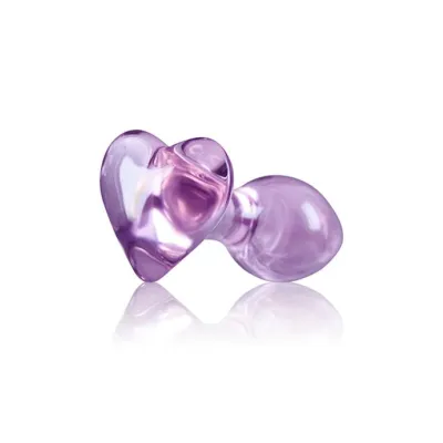 Crystal Heart Butt Plug Purple 3 4 Inch