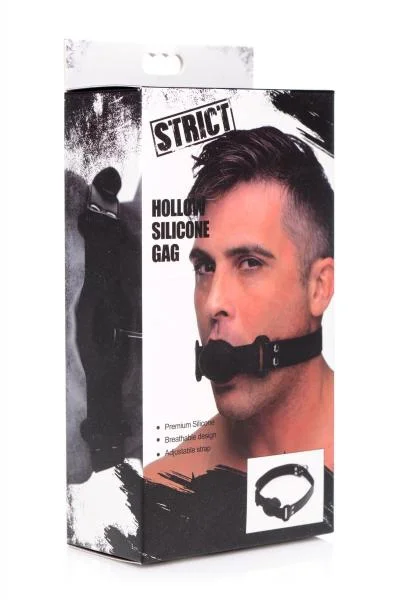 Strict Hollow Silicone Ball Gag O/S Black