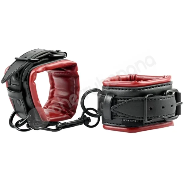 Saffron Matt Black Spreader Bar & Adjustable Wrist & Ankle Cuffs Set