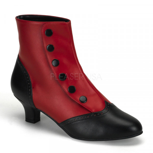 FLORA-1023 - 2" Heel Button Spat Ankle Boot