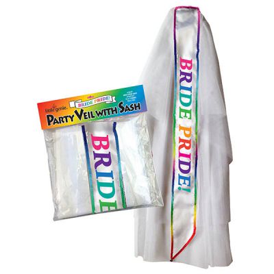 Bride Pride Veil White Novelty Veil