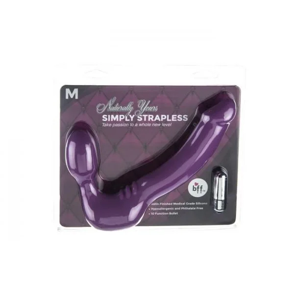 Simply Strapless Purple Double Dildo Medium