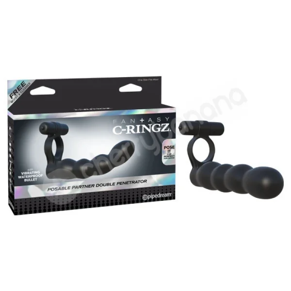 Fantasy C-ringz Posable Partner Double Penetrator Cock Ring