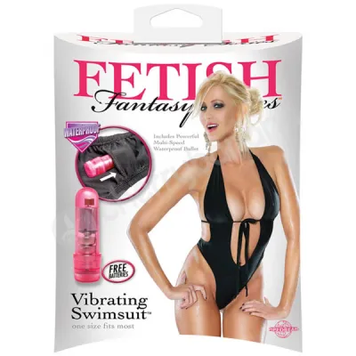 Fetish Fantasy Series Black Vibrating Swimsuit One Size