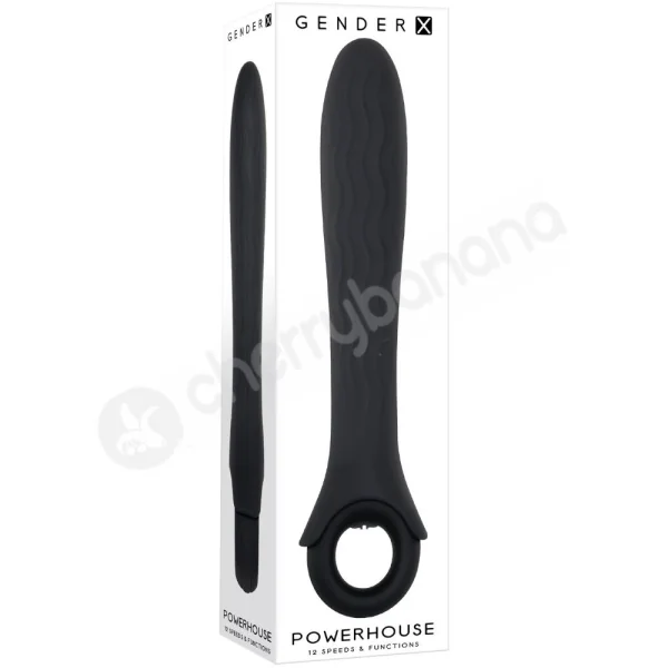 Gender X Powerhouse Black Extremely Powerful Vibrator With Wavy Texture Shaft