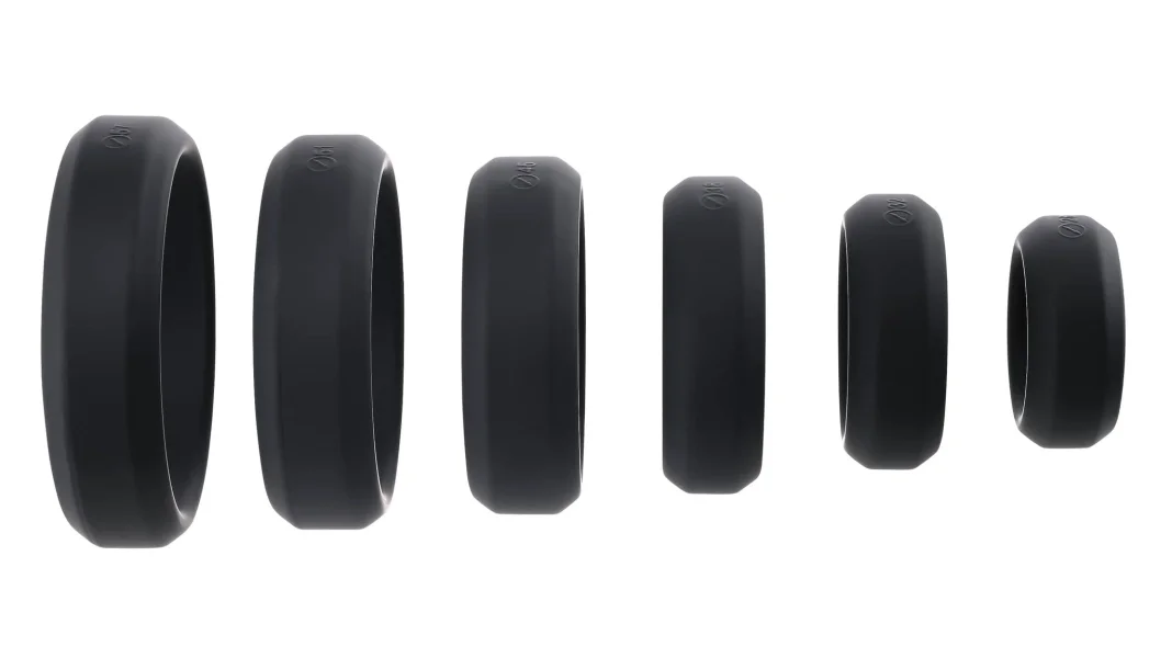 6-Piece Penis Ring Set - Black