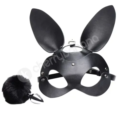 Tailz Bunny Tail Anal Plug Mask With Ears Set