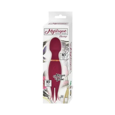 Personal Massagers Nasstoys Mystique Magic Vibe Rechargeable Dual Ended Silicone Wand Vibrator Eggplant
