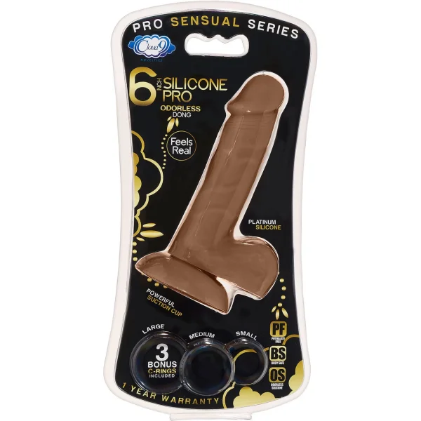 Cloud 9 Pro Sensual Premium Silicone 6 Inch Suction Cup Dildo - Caramel