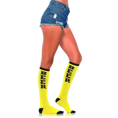 Beer Run Knee High Socks One Size
