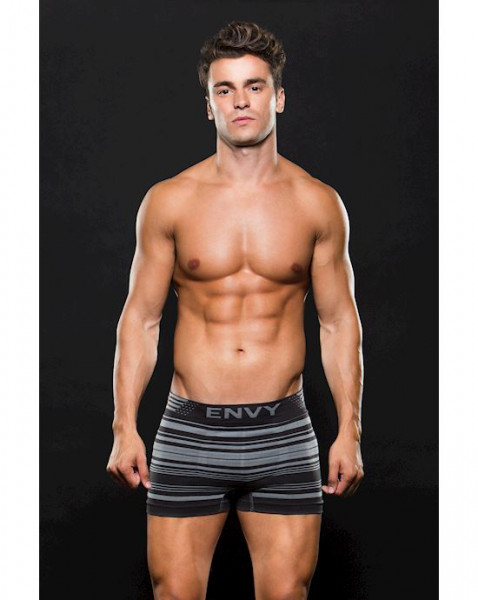 Seamless Striped Trunk With Logo - Black - M/l