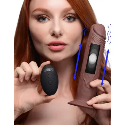7x Remote Control Vibrating And Thumping Dildo Dark