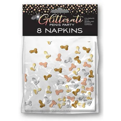 Glitterati Penis Party Napkins Pack Of 8