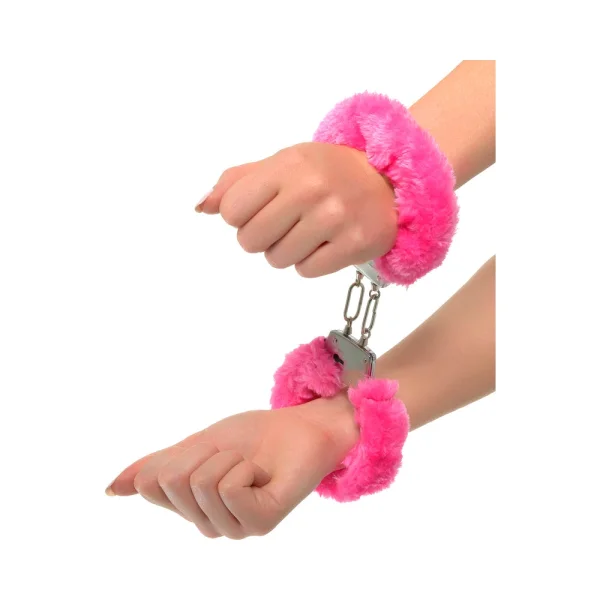Neon Furry Cuffs - Pink