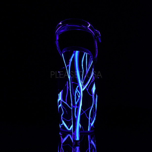 7 inches Heel, 2 3/4 inches PF Ankle Strap Sandal, Blacklight Reactive — image 8 of 16