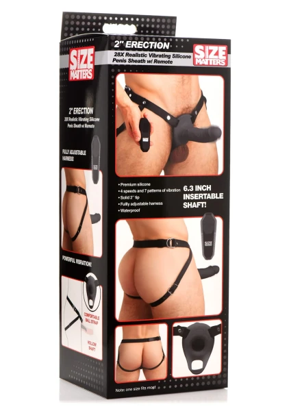 Realistic Vibrating Silicone Penis Sheath W/ Remote