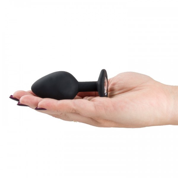 Bejewelled Black Silicone Jewelled Butt Plug – 2.5, 3 or 3.5 Inch — image 5 of 6