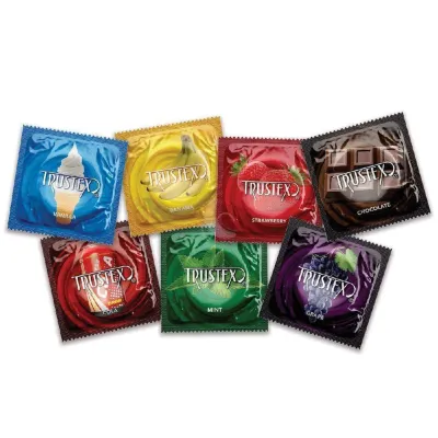 Assorted Flavored Trustex Condoms Oral Pleasure