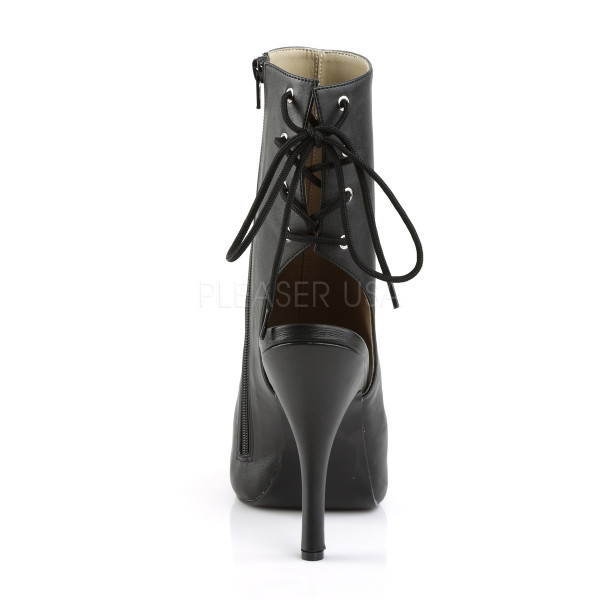 5 inches Heel, 1/2 inches PF Open Toe/Heel Back Lace-Up Ankle Boot