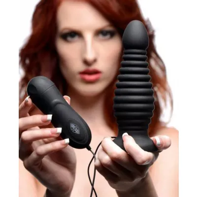 Auto Thruster Vibrating Anal Plug Black
