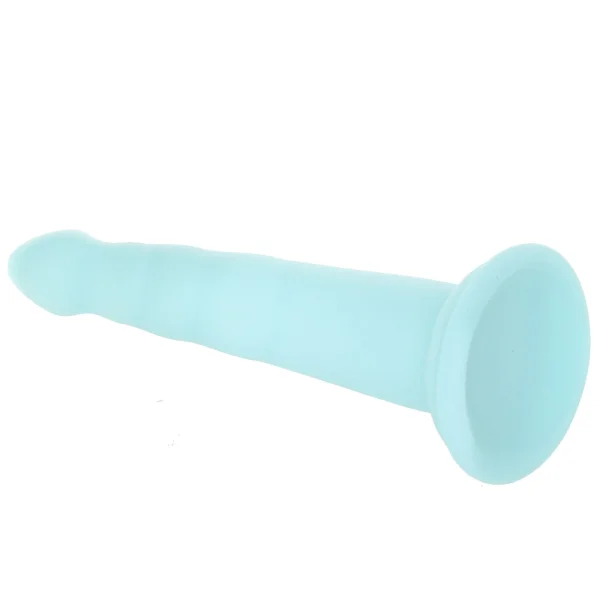 Dillio Platinum Slim Seven Silicone 7" Suction Cup Dildo - Teal