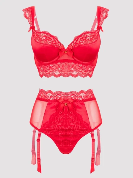 Lovehoney Plus Size Treasure Me Red Push-Up Bra Set