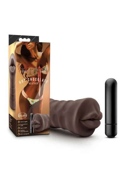 Hot Chocolate Heather Mouth Shaped Penis Masturbator By Blush