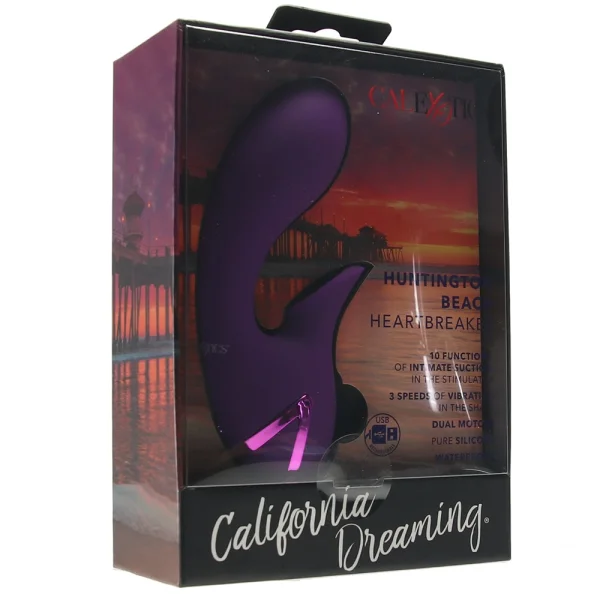California Dreaming Huntington Beach Heartbreaker Rabbit Style Silicone Rechargeable Vibrator by CalExotics