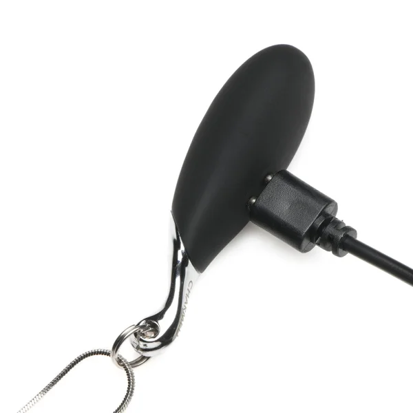 Charmed 10X Vibrating Silicone Rechargeable Teardrop Necklace