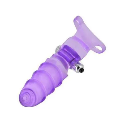 Double Finger Banger Vibrating G Spot Glove Purple