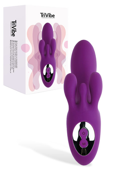 Feelz TriVibe 6.6" G-Spot Vibrator with Clitoral & Labia Stimulators
